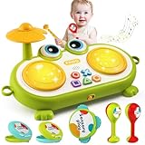 SINOMARS Toddler Musical Instruments Toys, Kids Drum Set with Tambourines,Maracas and Castanet, Musical Toys Birthday Gifts for Infant Baby Toys 6 9 12 18 24 Month Boys and Girls
