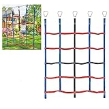 MONT PLEASANT Climbing Cargo Net for Kids Ninja Net Climbing Swingset Polyester Rope Ladder for Jungle Gyms Playground Ribbon Net Obstacle Course Training Climbing Net for Outdoor Treehouse