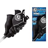 FootJoy Men's RainGrip Pair Golf Glove Black Medium/Large, Pair