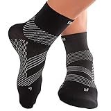 TechWare Pro Compression Sock - Ankle Support for Men & Women with Arch Support for Plantar Fasciitis. Achilles Tendon Support for Foot and Heel Pain. (Blk L)