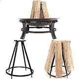TITM Fire Pit Log and Cooking Stand(Fits All Round, Square, Bottomed, and Bottomless Fire Pits)