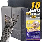 Cat Scratch Furniture Protectors for Sofa,Doors,Heavy Duty Clear Couch Protectors from Cats Scratching,Anti Pet Scratch Tape,Couch Corner Deterrent Guards,17 x 12 inch,Pack of 10.