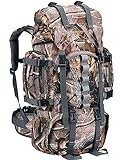 NEW VIEW Hunting Backpack with Waterproof Rain Cover, 60/80L Camo Backpack for Men, 600D Hunting Bag for Hunters, Hiking, Camping