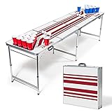EastPoint Sports Easy Folding Drinking Game Pong Tailgate Tables with Cups and Balls, American Theme Perfect for Cookouts, Yards, Parties, Park, BBQ, Beach and More,Americana KA-Pong Table + Cups