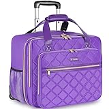 Ytonet Rolling Briefcase for Women, 17.3 Inch Large Rolling Laptop Bag with Wheels, Water Resistant Stylish Overnight Computer Bag for Work Travel College Business Wife Mom Teacher, Purple