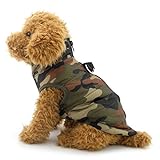 SMALLLEE_LUCKY_STORE New Various Pet Cat Dog Soft Padded Vest Harness Small Dog Clothes Green Camouflage, Model:BFL049-Green-S, S(Chest 14.2' Back 10.6')