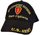 Moon US Army 25TH Infantry Division ID Tropic Lightning Embroidered Hat Cap Veteran Premium Quality Dad Hat for Men Women