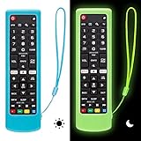【2 Pack】 Silicone Protective Case for LG-TV-Remote Glow in The Dark, Remote Cover for LG Smart TV Remote AKB75095307 AKB75375604 AKB74915305(Luminous Green + Blue)