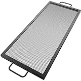 VEVOR Rectangle Fire Pit Grate, X-Marks Rectangle Grill Grate, Black Steel Fire Grate, Fire Pit Cooking Grate with Handles, Fire Grill Grate for Fire Pit, (32 x 15-inch)