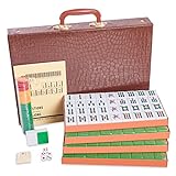 ZGME Chinese Mahjong Set, Professional Mah-Jongg Game Set, Complete Traditional Mah Jongg with 146 Large Numbered Tiles(1.5’’,Green), Classic Carrying Case (Majiang, Ma Jong, Maj Jong,中式麻將)