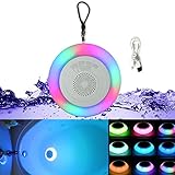 GlowTub Floating Waterproof Bath and Shower Bluetooth Speaker with RGB LED Light Show, HD Sound, IPX7, Great for Bathtub and Spa