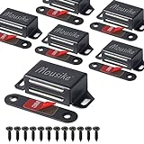 Mousike Cabinet Magnets 30lb Black Door Magnets with Strong Magnetic for Kitchen Cupboard Wardrobe Closet Cabinet Door Drawer Latch (6 Pack)