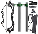 Vogbel 64' Bow and Arrow for Adults Archery Recurve Bow Takedown Survival Bow Archery Set Hunting Longbow Metal Riser Right Hand for Target Shooting Practice(50lb)