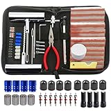Tire Repair Kit, 68pcs Heavy Duty Tire Plug Kit Flat Tire Puncture Repair Patch Kit for Car, Motorcycle, Truck, SUV, RV, ATV, Tractor, Trailer, Jeep Universal Tubeless Tire Repair Tools with Plugs
