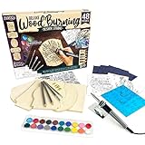 ArtSkills Wood Burning Kit for Beginners - Deluxe Pyrography Wood Engraving Art Kit with Burner Pen, Stencils, Watercolor Paints - 48 Piece DIY Woodburning Tool Kit for Adults and Kids