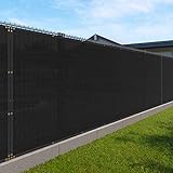 4' x 25' Privacy Fence Screen for Chain Link Fence in Black with Brass Grommet 85% Blockage Windscreen Outdoor Mesh Fencing Cover Netting 150GSM Fabric with Zip Ties - Custom
