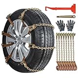Qoosea Snow Chains Tire Chains for Car Trucks 8 Pieces Universal Thickened Manganese Steel Emergency Snow Tyre Chains Adjustable Tire Wheel Traction Chains for TPU Vans Vans Truck SUV Car