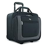 solo Bryant Rolling Bag with Wheels, Fits Up to 17.3-Inch Laptop, Black/Grey, 14' x 16.8' x 5'
