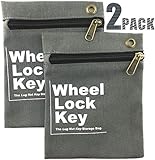 Wheel Lock Key Storage Bag - Easily and Safely Keep Your (Wheel Locks, Locking Wheel Lug Nuts, Wheel Lug Nut Key, Spare Wheel Lug Nuts, Wheel Lock Key) in One Place (2 Pack)