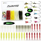 PLUSINNO 201pcs Fishing Accessories Kit, Fishing Tackle Box with Tackle Included, Fishing Hooks, Fishing Weights, Round Split Shot，Fishing Gear for Bass, Trout, Catfish