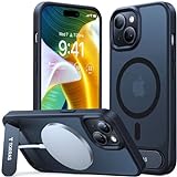 TORRAS Upgrade Magnetic & Stand Designed for iPhone 15 Case fit for MagSafe, 12FT Mil-Grade Shockproof Phone Case for iPhone 15 6.1 Inch 2023 Built-in Invisible Kickstand, Pstand Series, Matte Black