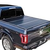 Hard Folding Truck Bed Tonneau Cover Compatible with Toyota Tacoma 2016-2024 5 ft Short Box w/or w/o Deck Rail, Tri Fold Style