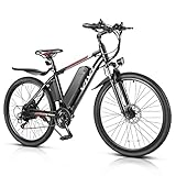Vivi Electric Bike for Adults, 500W(Peak 750W) Ebike 26' Electric Mountain Bike, 20MPH Adult Electric Bicycles Commuter Ebike with 48V Removable Battery, Up to 50 Miles, Cruise Control, 21 Speed