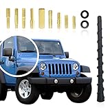 Universal Car Radio Rubber Antenna,Mast 7 inch AM/FM Roof Top or Side Mount Vehicle Antennae, Replacement Widely Compatible(with 9 Screws)