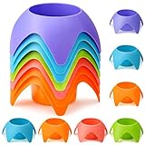 Beach Vacation Essentials Accessories - Beach Drink Cup Holder Sand Coasters, Beach Trip Must Haves Sand Cup Holders for Women Adults Family Friends(Multicolor, 7 Pack)