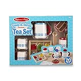 Melissa & Doug 20-Piece Steep and Serve Wooden Tea Set - Play Food and Kitchen Accessories