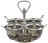 Winco 4-Unit Stainless Steel Relish Server