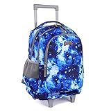 seastig Rolling Backpack for Kids Wheeled Backpack 18in Double Handle Backpack with Wheels