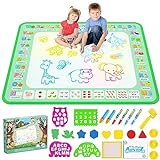 Water Doodle Mat,Reusable Painting Writing Doodle Board Toy,Mess Free Coloring Doodle Drawing Mat Educational Toys,Birthday Christmas Gifts for 3 4 5 6 7 8 Years Old Kids