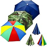 3 Pieces Rainbow Umbrella Hats Camouflage Fishing Cap Beach Umbrella Headband(Style B)