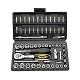 TILIBOTE Socket Wrench Set, 62PCS 1/4' Ratcheting Wrench Set With 72 Tooth count Ratchet, SAE & Metric From 5/32' - 9/16 ', 4mm - 14mm,tool Set For home And car,motorcycle,bike Repair