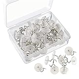 100 Pieces Clear Heads Twist Pins, Clear Heads Upholstery Pins, Upholstery Tacks Headliner Pins, Bed Skirt Pins for Holds Slipcovers and Bedskirts (100) (CN-001)