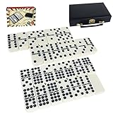 GOTHINK Double Nine Dominoes, 55 Tile Dot Domino Game Set with Leather Box, Classic Family Board Games for Kids, Adults and Families for 2-6 Players