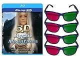 3D Mystic Mountains [Blu-ray 3D] and 4 3D Glasses Pack