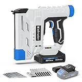 Bielmeier 20V Cordless Brad Nailer, 18 Gauge 2 in 1 Nail Gun Battery Powered, Electric Staple Gun for Upholstery, Carpentry, and DIY, Include 2.0Ah Battery, Charger, 1600Pcs Staples and Nails