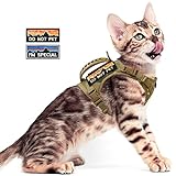 nanappice Tactical Cat Harness for Walking Escape Proof,Adjustable Pet Vest Harness,Soft Mesh Padding Large Cat,Small Dog with Quick-Release Buckle and Rubber Handle