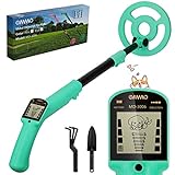 OMMO Metal Detector, Adjustable 27.5”-37.8” Metal Detector for Kids with Intuitive LCD Display, Lightweight Kids Metal Detectors with 6” Search Coil for Exploration Hiking (Blue(A))