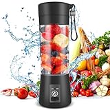 Portable Blender, Personal Blender USB Rechargeable, Mini Blender for Shakes and Smoothies, Strong Cutting Power with 6 Blades, 380Ml Traveling Fruit Veggie Juicer Cup for Home,Sport,Office,Camping