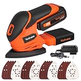 Yunirvana 20V Cordless Sander, Detail Sanders, 20Pcs Sandpapers,12000 RPM Sanders with Dust Collection System for Tight Spaces Sanding in Home Decoration, Battery and Charger Included