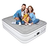 Kalff Air Mattress with Built in Pump, Queen Size Inflatable Mattress for Camping, Guests & Home, 18' Raised Comfort Blow up Mattress, Comfortable, Portable & Waterproof Air Bed 80x60x18in,660lb MAX