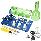 Glass Bottle Cutter Upgraded Bottle Cutting Machine for Cutting Round, Oval Bottles, Home Craft DIY Glass Cutter Bundle Tools for Cutting Wine, Beer, Whiskey, Champagne - Complete Accessories Tool Kit