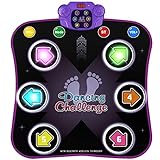 Flooyes Dance Mat Toys for 3-12 Year Old Kids, Electronic Dance Pad with Light-up 6-Button Wireless Bluetooth, Music Dance with 5 Game Modes, Easter Toys Gifts for 3 4 5 6 7 8 9 10+ Year Old Girls