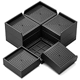 MaxGear Adjustable Bed Risers Heavy Duty, 1.5 or 3 Inch Furniture Risers for Couch, Sofa, Desk, Dresser, Chair and Table Leg Extenders, Bed Lifts Risers for College Dorm Home (Black, 4 Pack)