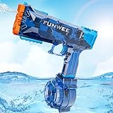 Funwee Electric Water Gun for Adult & Kid, Most Strongest Water Pistol Long Range 28-32 FT, Powerful High Powered Automatic Classic Squirt Gun Fully Auto Water Blaster, Swimming Pool Outdoor Toy Game