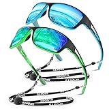 WEAROYO Polarized Sports Sunglasses for Men Women,Fishing Driving Rectangular Goggles UV400 Protection