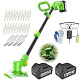 WeGofly Cordless Lawn Trimmer Weed Wacker, (Electric Weed Eater Include 2 x 12V 4.0Ah Battery and 2 Types Blades), 3-in-1 Edger Lawn Tool/Weed Eater Battery Powered/Brush Cutter - WEG12Y
